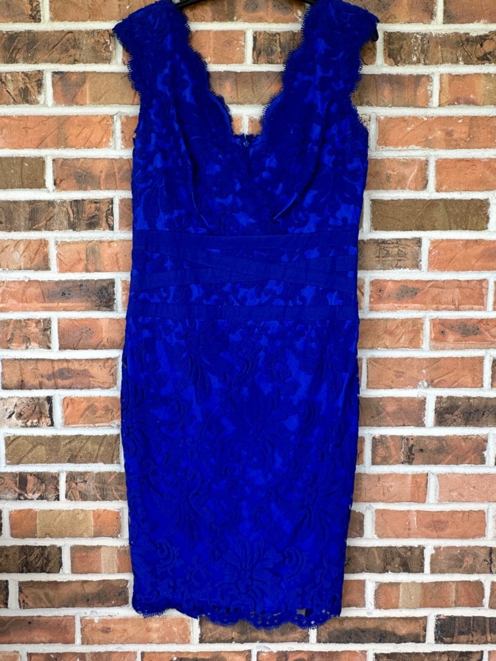 Blue Lace Sheath Dress